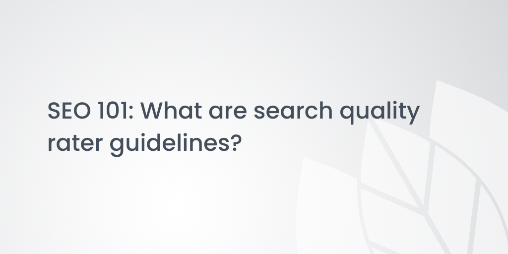 SEO 101: What are search quality rater guidelines?