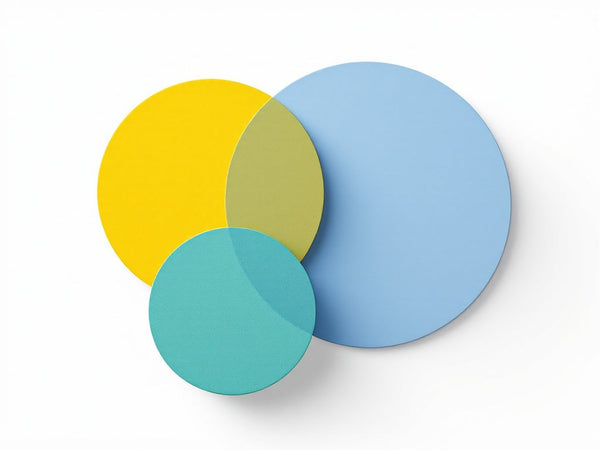 SEO Benchmarks 2025 - Minimalist geometric design in blue, green, and yellow